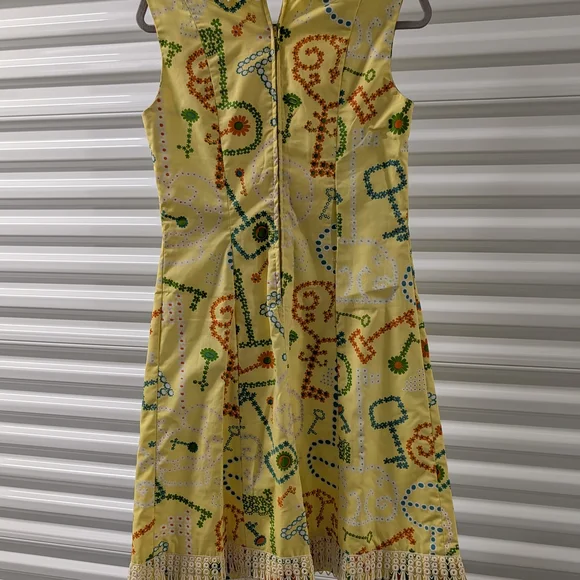 Vintage 60's Shifts International Miami Hand Screened Key Print Shift Dress - Picture 2 of 5